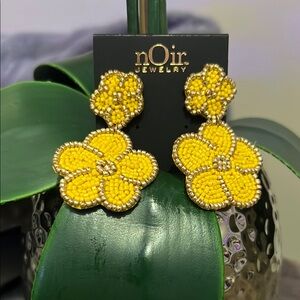 nOir Jewelry Yellow Floral Earrings